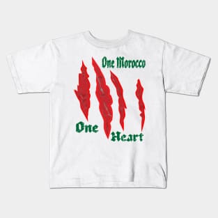 Marocain Proud One Heart One Morocco Kids T-Shirt